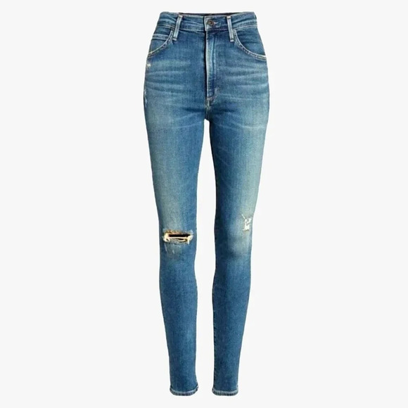 Citizens Of Humanity Chrissy Uber High-Rise Distressed Skinny Jeans - Picture 1 of 12